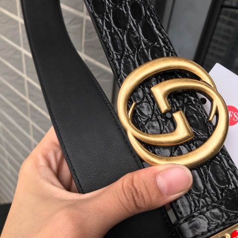 Belt nam gucci dây vân cá sấu đẹp sang bản 3,8cm