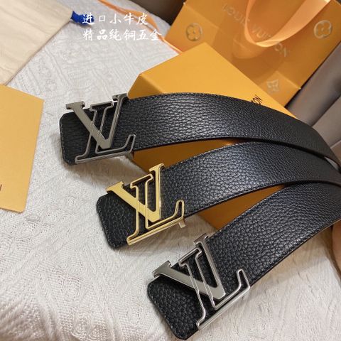 Belt nam LV* bản 4cm dây da mềm sụn dùng 2 mặt đẹp