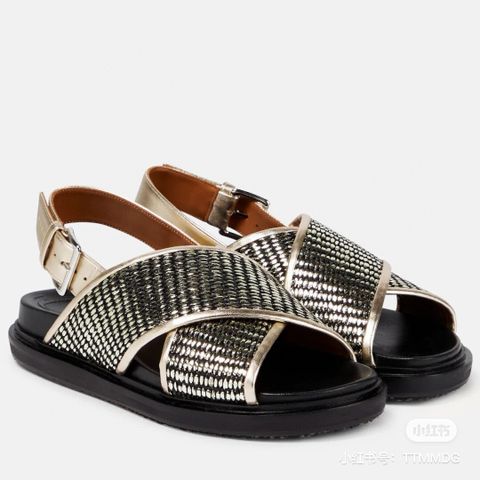 Sandal nữ Marni* quai cói đan chéo lót da bê đẹp VIP 1:1 chất lượng hàng đầu