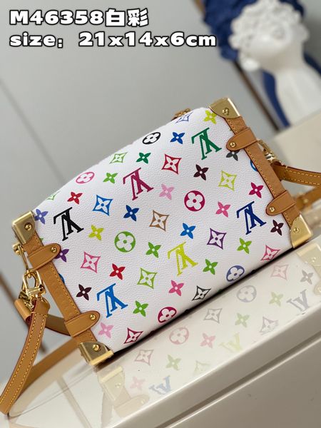 Túi xách nữ LV* hộp vuông góc bo kim loại hoạ tiết Monogram màu