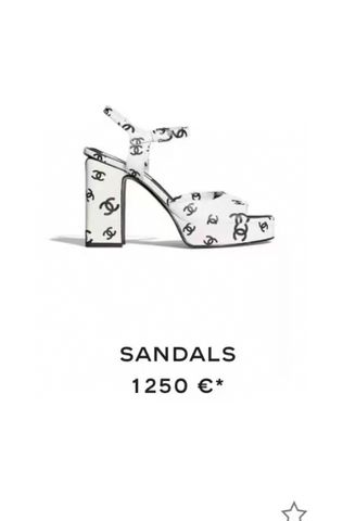 Sandal cao gót chanel* SIÊU CẤP cao 10,5cm da bò in hoạ tiết logo mẫu hot