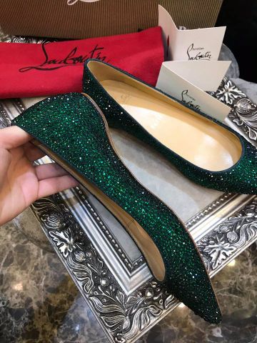 Giày bệt louboutin đính đá đẹp cao cấp hàng nguyên bản chất chuẩn đẹp