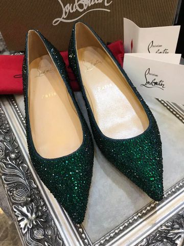 Giày bệt louboutin đính đá đẹp cao cấp hàng nguyên bản chất chuẩn đẹp