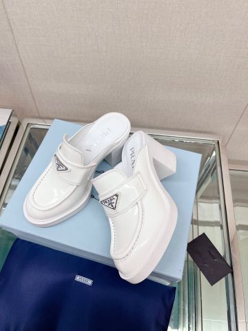 Sục cao gót PRADA* gót vuông Cao 8,5cm đẹp sang VIP 1:1