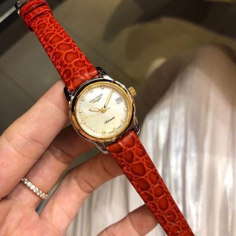 Đồng hồ nữ longines case 28mm nhỏ xinh dây da vân cá sấu đẹp