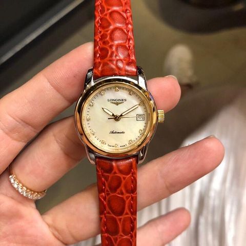 Đồng hồ nữ longines case 28mm nhỏ xinh dây da vân cá sấu đẹp