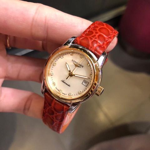 Đồng hồ nữ longines case 28mm nhỏ xinh dây da vân cá sấu đẹp sale