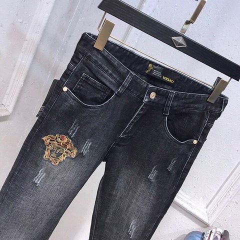 Quần jeans nam versace siêu cấp thêu logo vàng cực đẹp