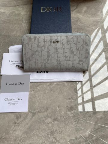 Ví nam nữ DIOR* dáng dài da bò dập hoạ tiết oblique đẹp cao cấp