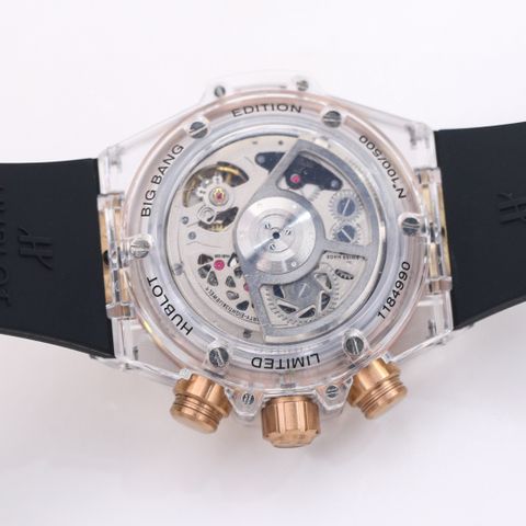 Đồng hồ nam Hublot* thể thao vỏ trong suốt mặt viền kim đẹp độc VIP 1:1