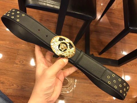 Belt nam versace mặt trạm hoa văn