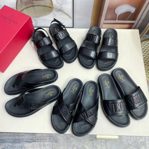 Sandal nam VALENTINO* da bò in chữ Logo đẹp cao cấp