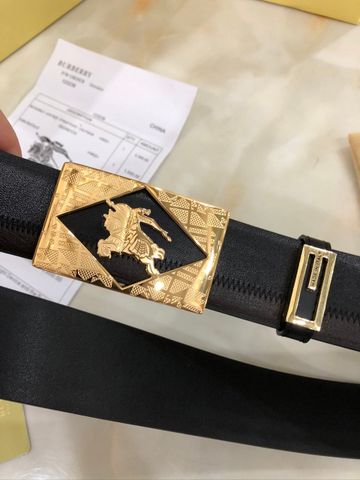 Belt nam BURBERRY mặt logo dây da mix 2 màu mềm đẹp