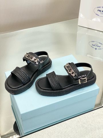 Sandal nữ PRADA* quai cói xích bạc đẹp độc VIP 1:1