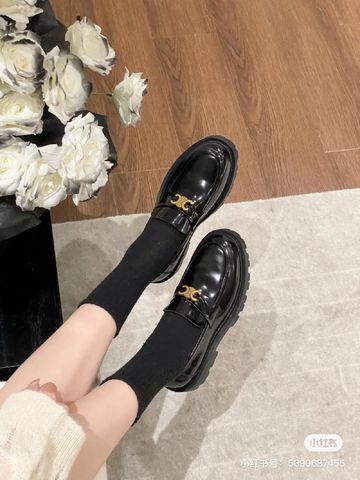 Giày nữ Loafer ce*line* da bóng cao 4cm đẹp sang VIP 1:1