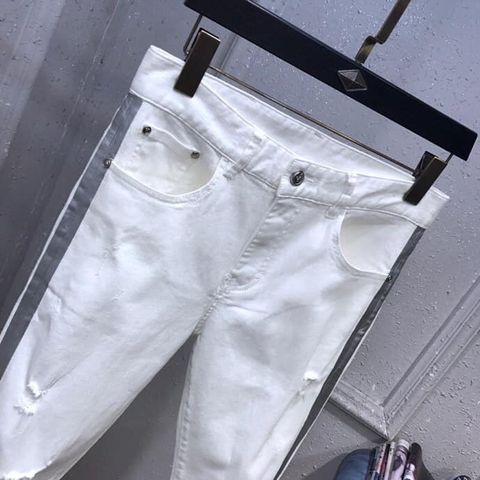 Quần jeans nam gucci màu trắng sọc sườn