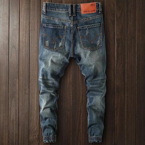 Quần jeans jogger nam sọc trắng đẹp