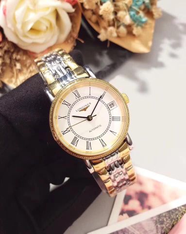 Đồng hồ longines nữ dây da viền đá