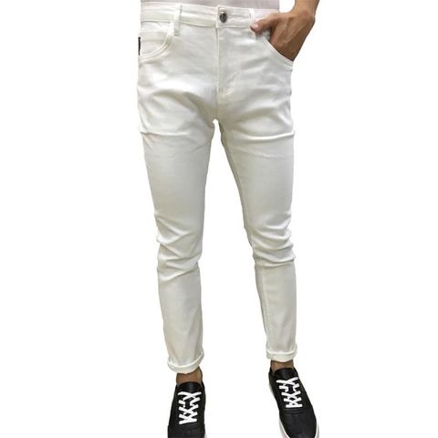 Quần jeans nam màu trắng