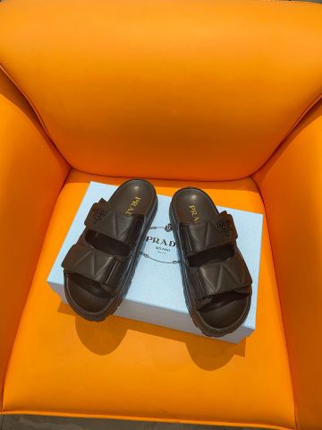 Sandal nữ PRADA* quai da bò vân tam giác đẹp VIP 1:1