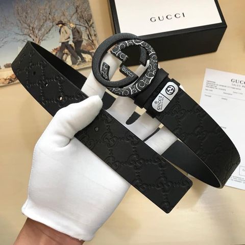 Belt gucci nam dây da dập logo