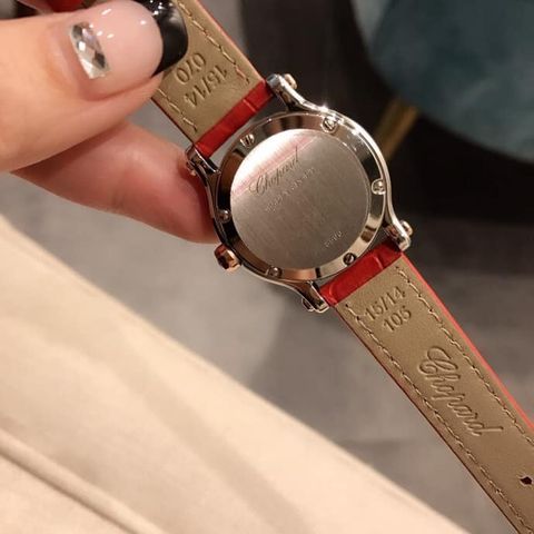 Đồng hồ nữ chopard dây da case 34mm hạt đá rời đẹp sale