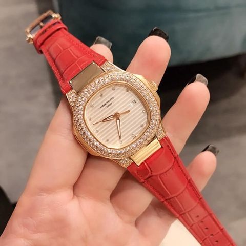 Đồng hồ nữ patek philippe 34mm viền đá đẹp