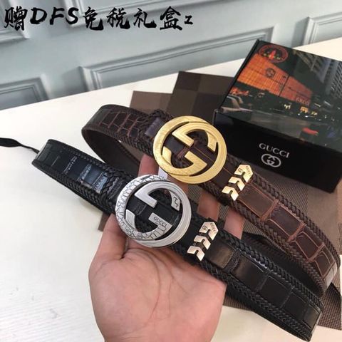 Belt gucci nam vân cá sấu đẹp sang siêu cấp bản 3.8cm