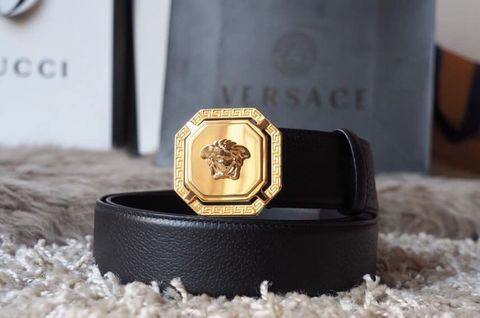 Belt nam versace mặt vuông viền đá