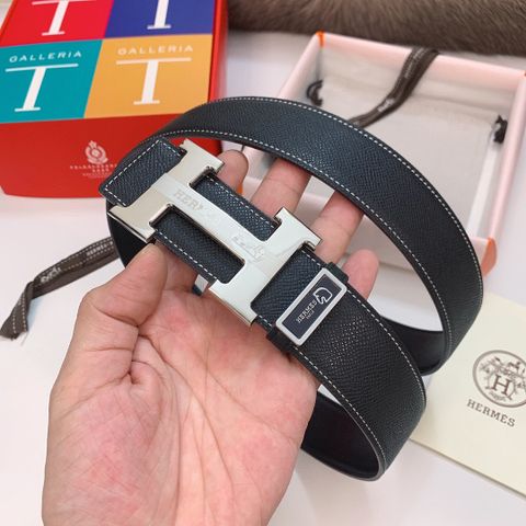 Belt nam Hermes* dây da nhám bản 3,8cm