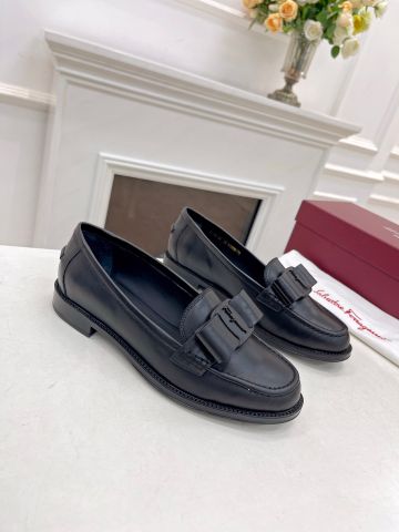 Giày nữ Loafer SALVATORE* da bò nơ đẹp sang VIP 1:1 chất lượng hàng đầu