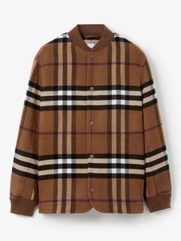 Áo khoác BURBERRY* nam nữ dạ kẻ nâu đẹp trẻ trung VIP 1:1