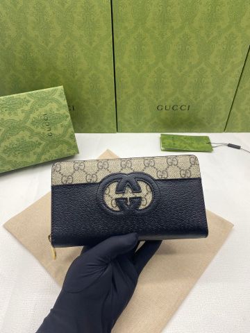 Ví nam nữ GUCCI* dáng dài da bò phối hoạ tiết Logo cao cấp