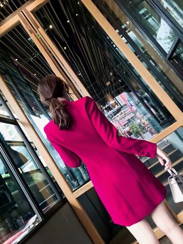 Áo vest nữ dáng dài màu hồng đẹp cao cấp