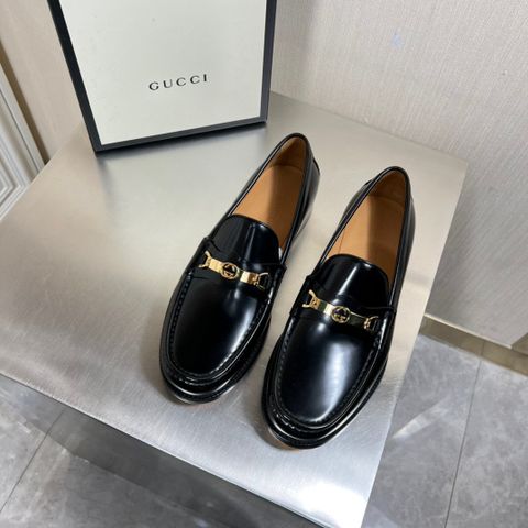 Giày âu lười GUCCI* da bóng và da lỳ khoá vàng/ bạc kiểu đẹp lịch lãm VIP 1:1