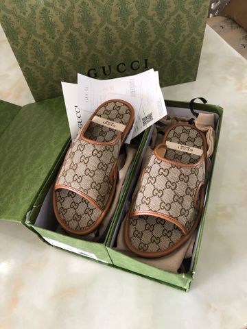 Dép nam GUCCI* hoạ tiết logo viền da nâu lót da bê đẹp xịn cao cấp