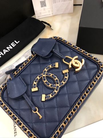 Túi hộp CHANEL* xích vàng da cừu mềm đẹp SIÊU CẤP