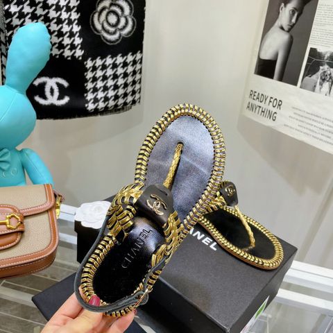 Sandal nữ chanel* sỏ ngón viền da bò kiểu đẹp SIÊU CẤP có 2 màu