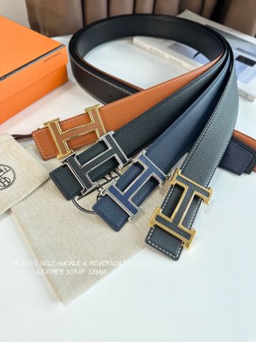 Belt nam HERMES* bản 3,8cm dây da bò mềm xịn Dây da sử dụng được cả hai mặt đẹp và tiện lợi SIÊU CẤP