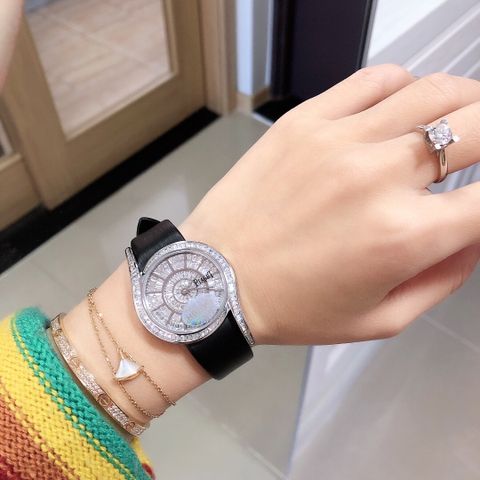 Đồng hồ nữ PIAGET* dây da mặt 32mm nạm kim cương đẹp sang SIÊU CẤP