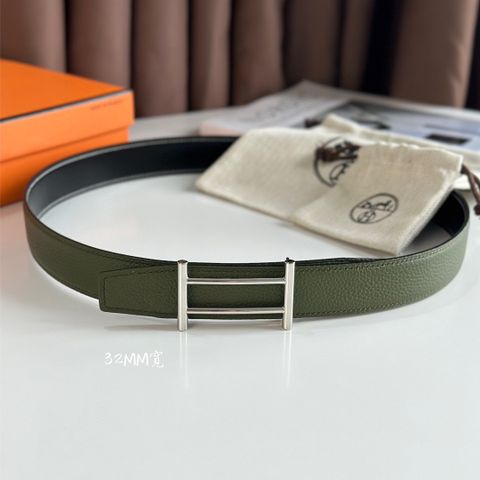 Belt nam nữ HERMES* bản 3.2cm dây da bò cao cấp