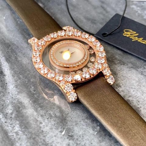 Đồng hồ nữ chopard happy diamond có nhiều màu dây da SIÊU CẤP
