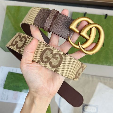 Belt nam GUCCI* hoạ tiết Logo nâu bản 4cm