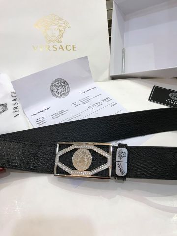 Belt nam VERSACE mặt bạc nạm đá