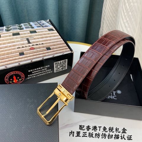 Belt nam mont blanc vân cá sấu bản 3,5cm đẹp lịch lãm