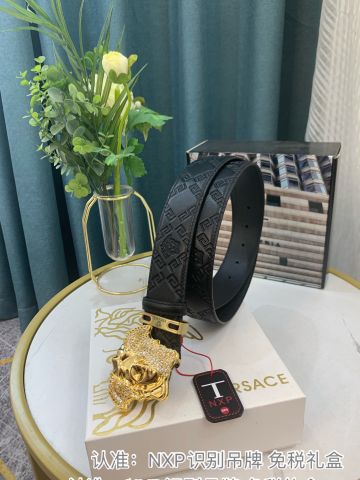 Belt nam VERSACE* mặt Logo nạm đá đẹp độc SIÊU CẤP