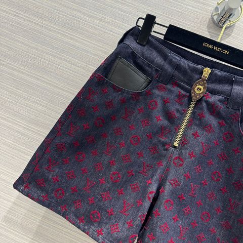 Quần short jeans LV* hoạ tiết Monogram SIÊU CẤP