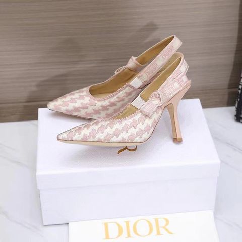 Giày cao gót Dior* hoạ tiết ziczac chất vải lót da bê đẹp SIÊU CẤP