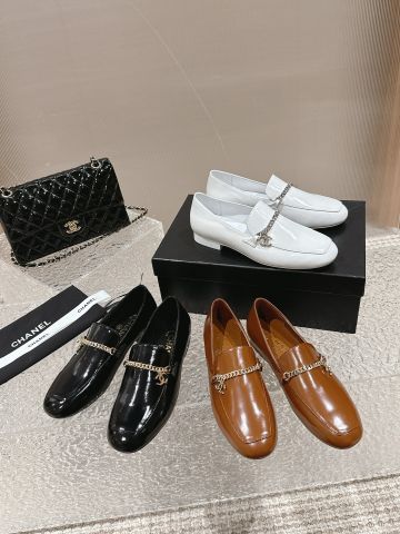 Giày nữ Loafer CHA*NEL* da bóng VIP 1:1