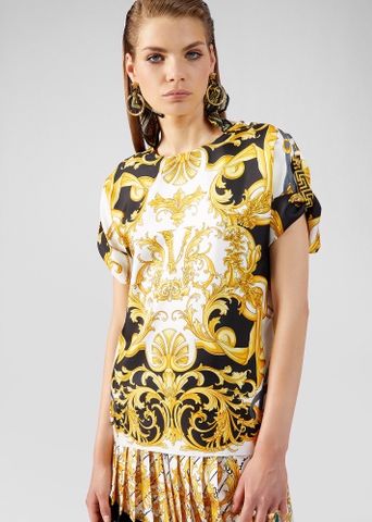 Áo phông nữ VERSACE hoạ tiết vàng đẹp SIÊU CẤP